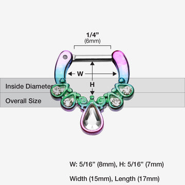 Detail View 1 of Colorline Radiant Kao Septum Clicker-Rainbow/Clear